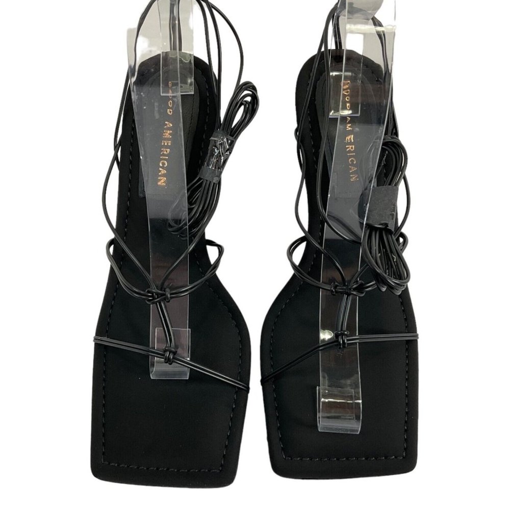 Good American Shoes Womens Size 9.5 Black Strappy Heels Caged Stilleto $260 Nwb - Picture 3 of 11